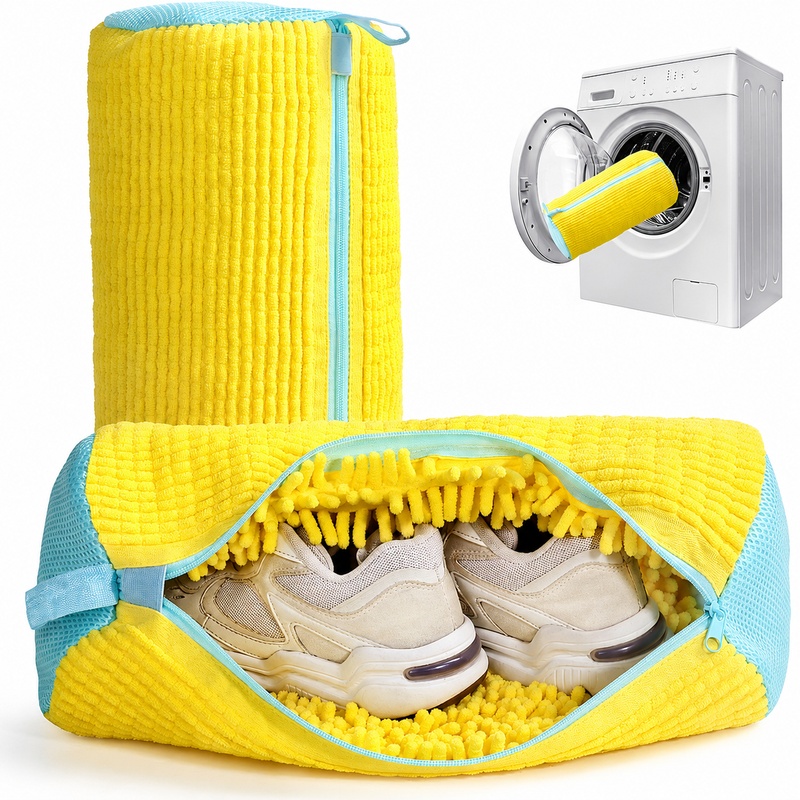 Sneaker Care Laundry - كيس غسيل أحذية أسطواني مضاد للتشوه