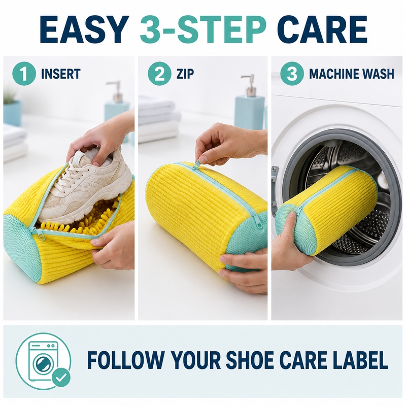 كيس غسيل أحذية أسطواني مضاد لل - مراجعة Sneaker Care Laundry وسعره